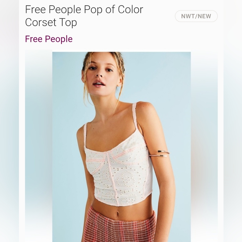 Free People White Corset Topsz M